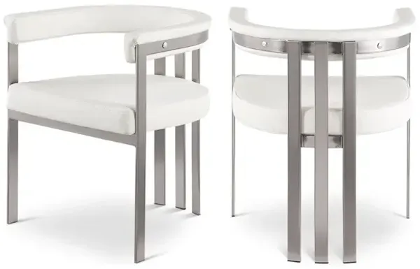 Meridian Furniture Marcello Cream Vegan Leather Dining Chair, Set of 2