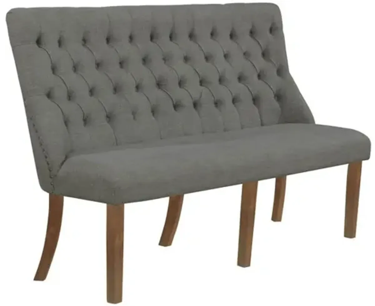 Best Quality Furniture Dark Gray Linen Fabric Dining Bench