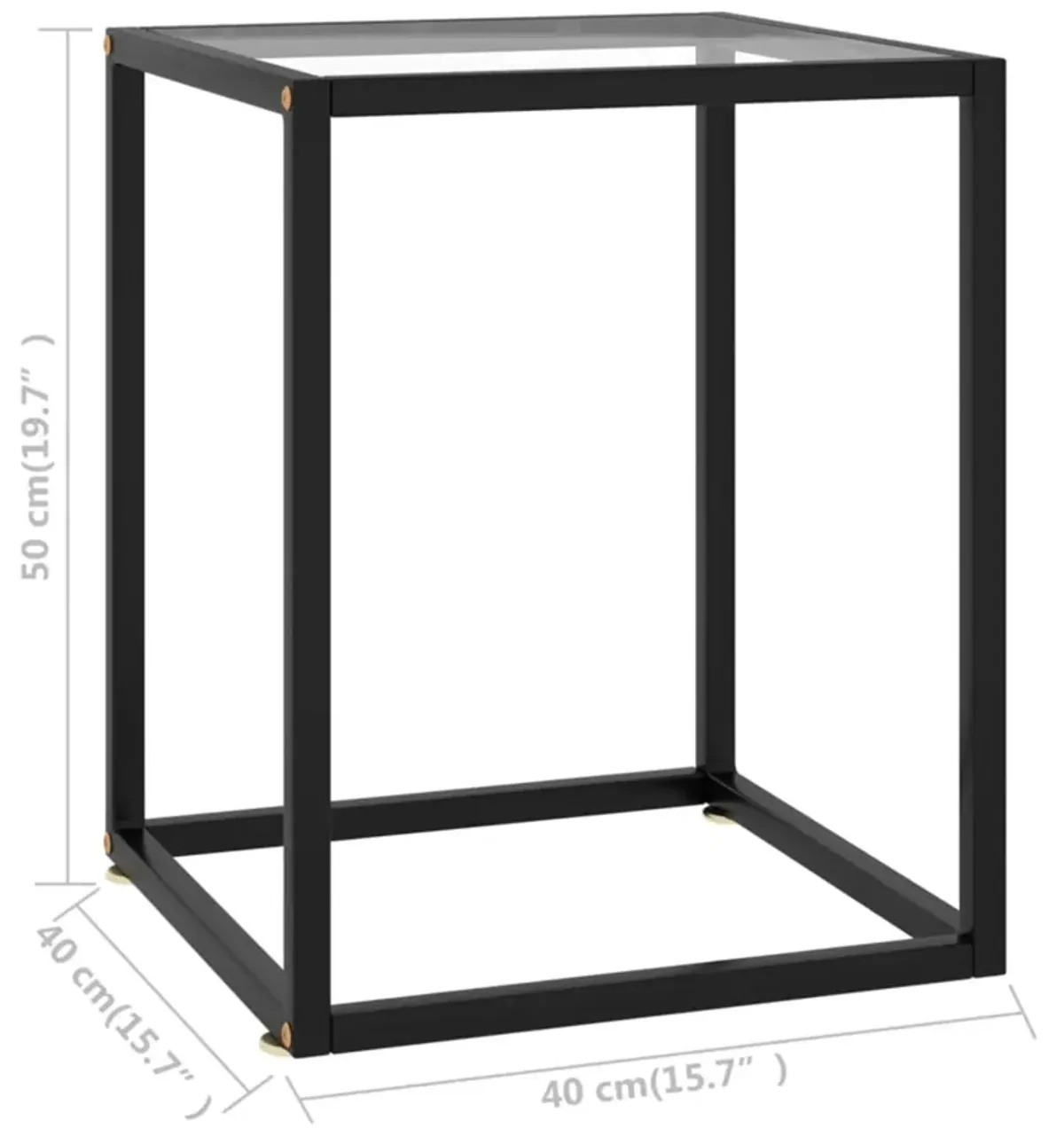 vidaXL Modern Coffee Table with Tempered Glass - Compact Black Powder-Coated Table for Living Room - Durable Steel Construction - Easy Maintenance.