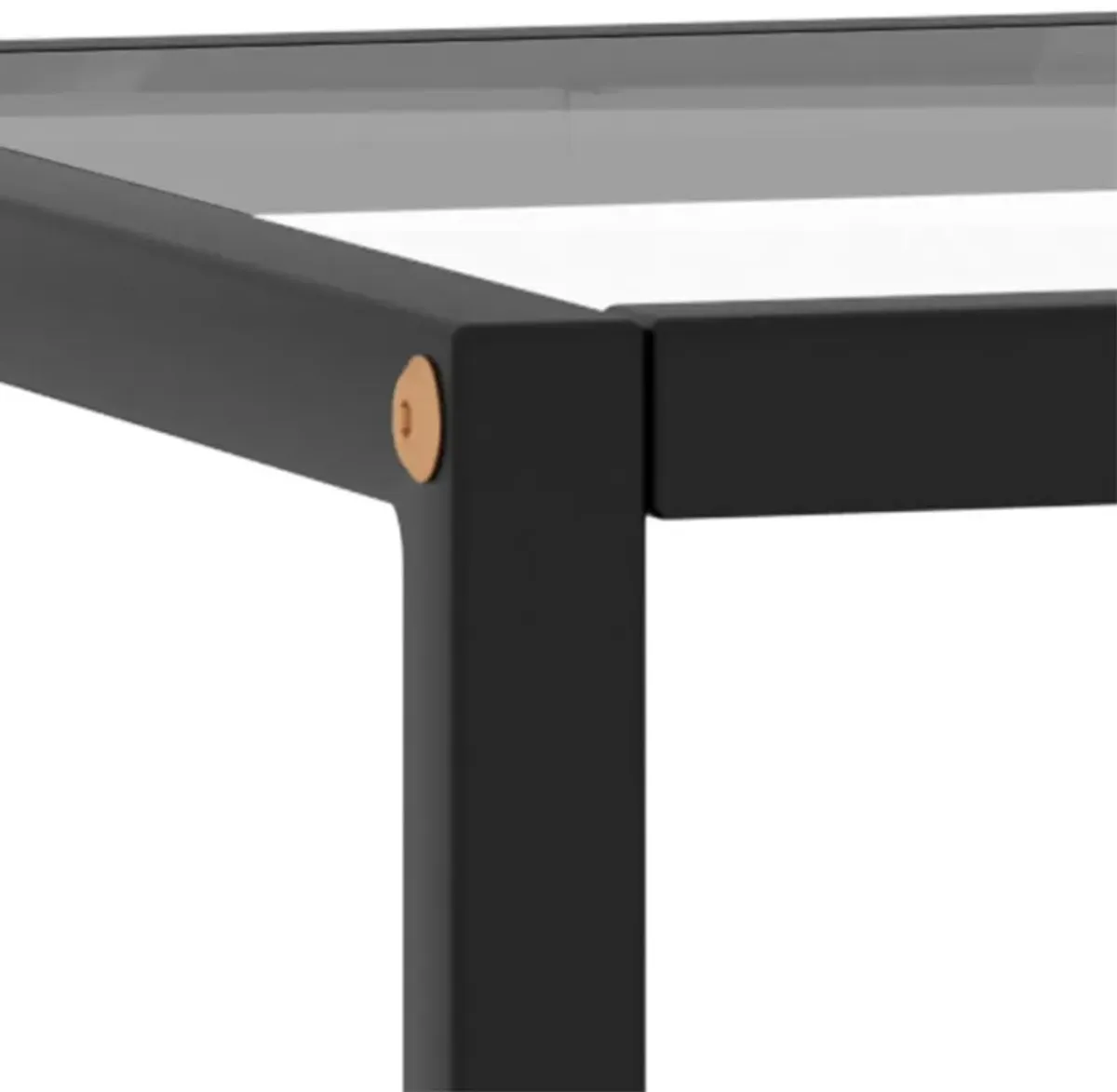 vidaXL Modern Coffee Table with Tempered Glass - Compact Black Powder-Coated Table for Living Room - Durable Steel Construction - Easy Maintenance.