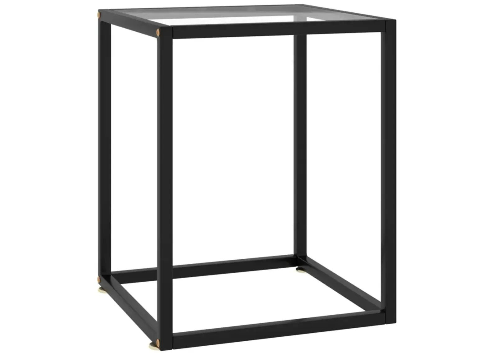 vidaXL Modern Coffee Table with Tempered Glass - Compact Black Powder-Coated Table for Living Room - Durable Steel Construction - Easy Maintenance.