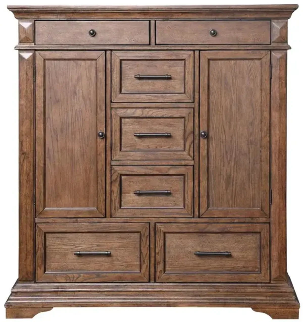 New Classic Furniture Furniture Mar Vista Solid Wood 6-Drawer Door Chest in Brushed Walnut