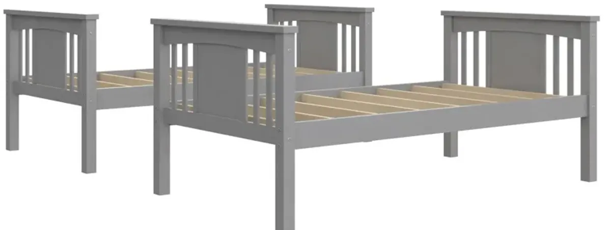 DHP Oakview Twin Over Twin Wooden Bunk Bed with Ladder and Safety Railings