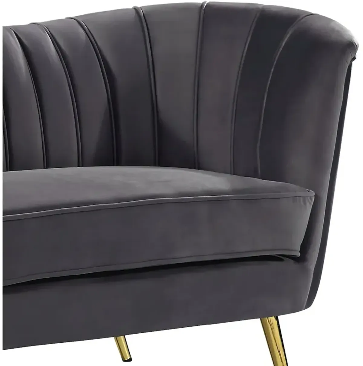 Meridian Furniture Margo Grey Velvet Loveseat