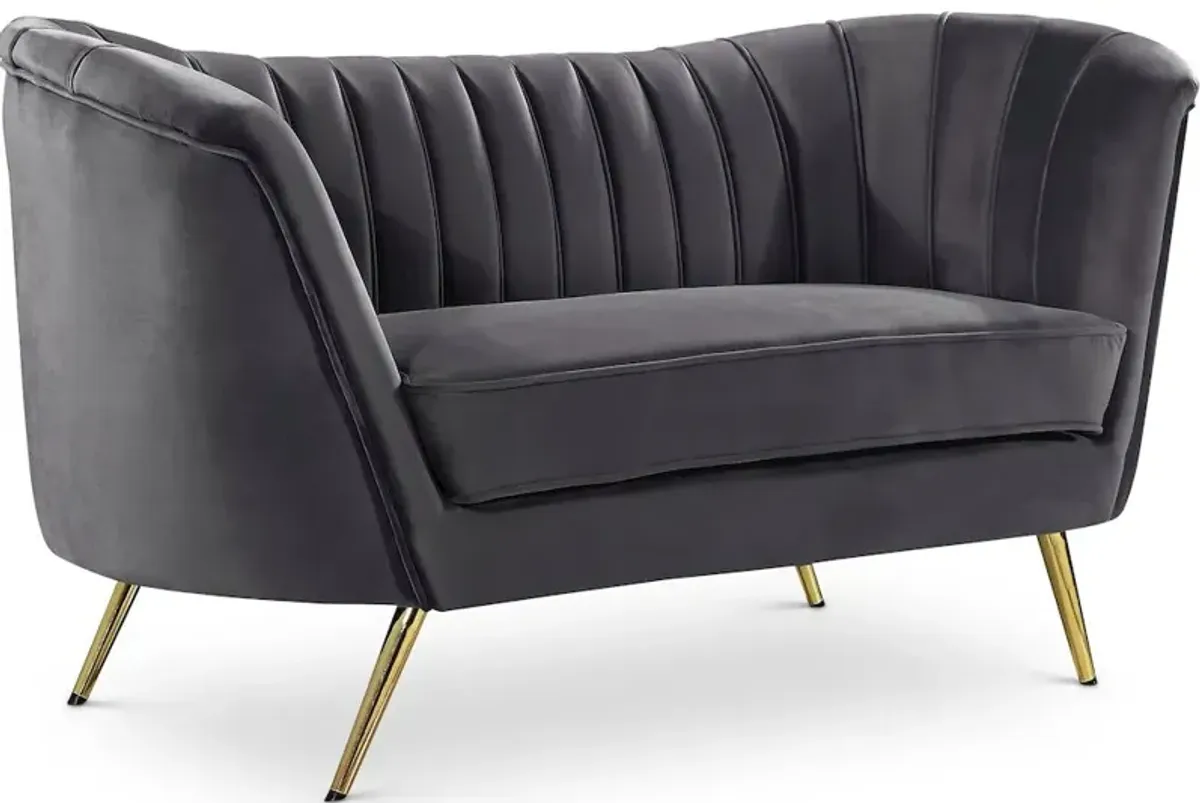Meridian Furniture Margo Grey Velvet Loveseat