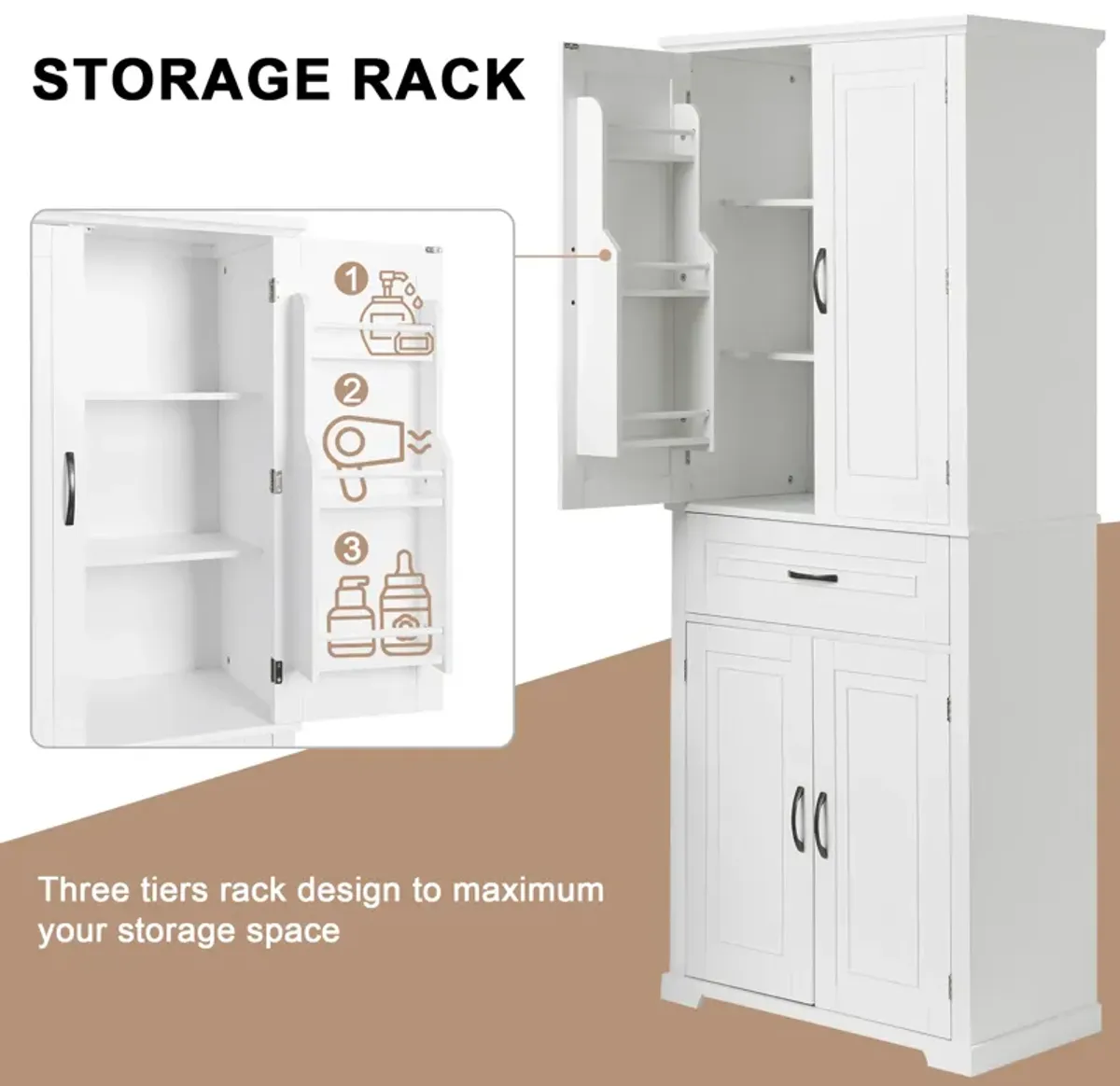 Merax Bathroom Storage Cabinet with Adjustable Shelf