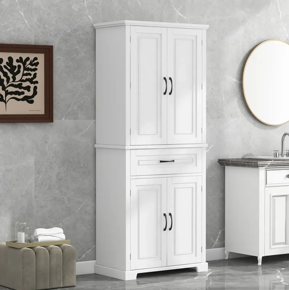 Merax Bathroom Storage Cabinet with Adjustable Shelf