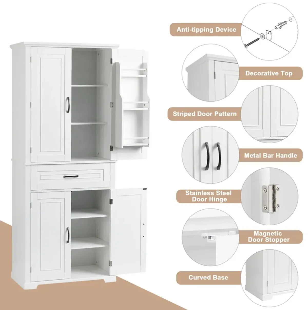 Merax Bathroom Storage Cabinet with Adjustable Shelf