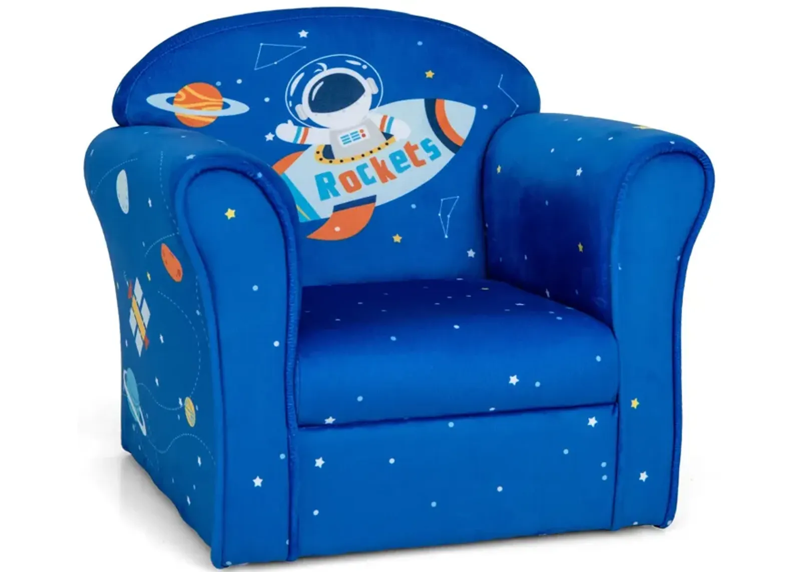 Toddler Upholstered Armchair with Solid Wooden Frame and High-density Sponge Filling