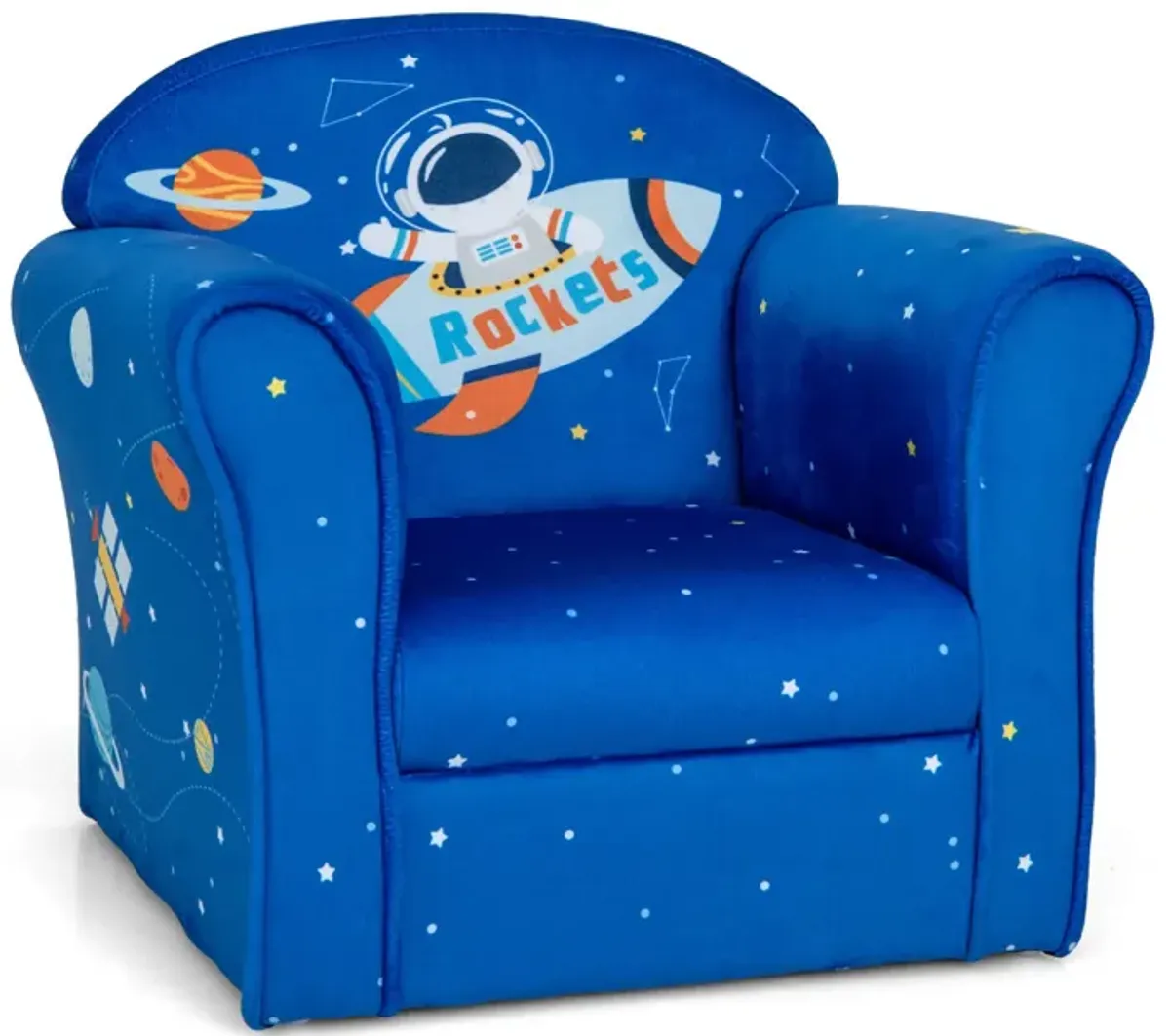 Toddler Upholstered Armchair with Solid Wooden Frame and High-density Sponge Filling