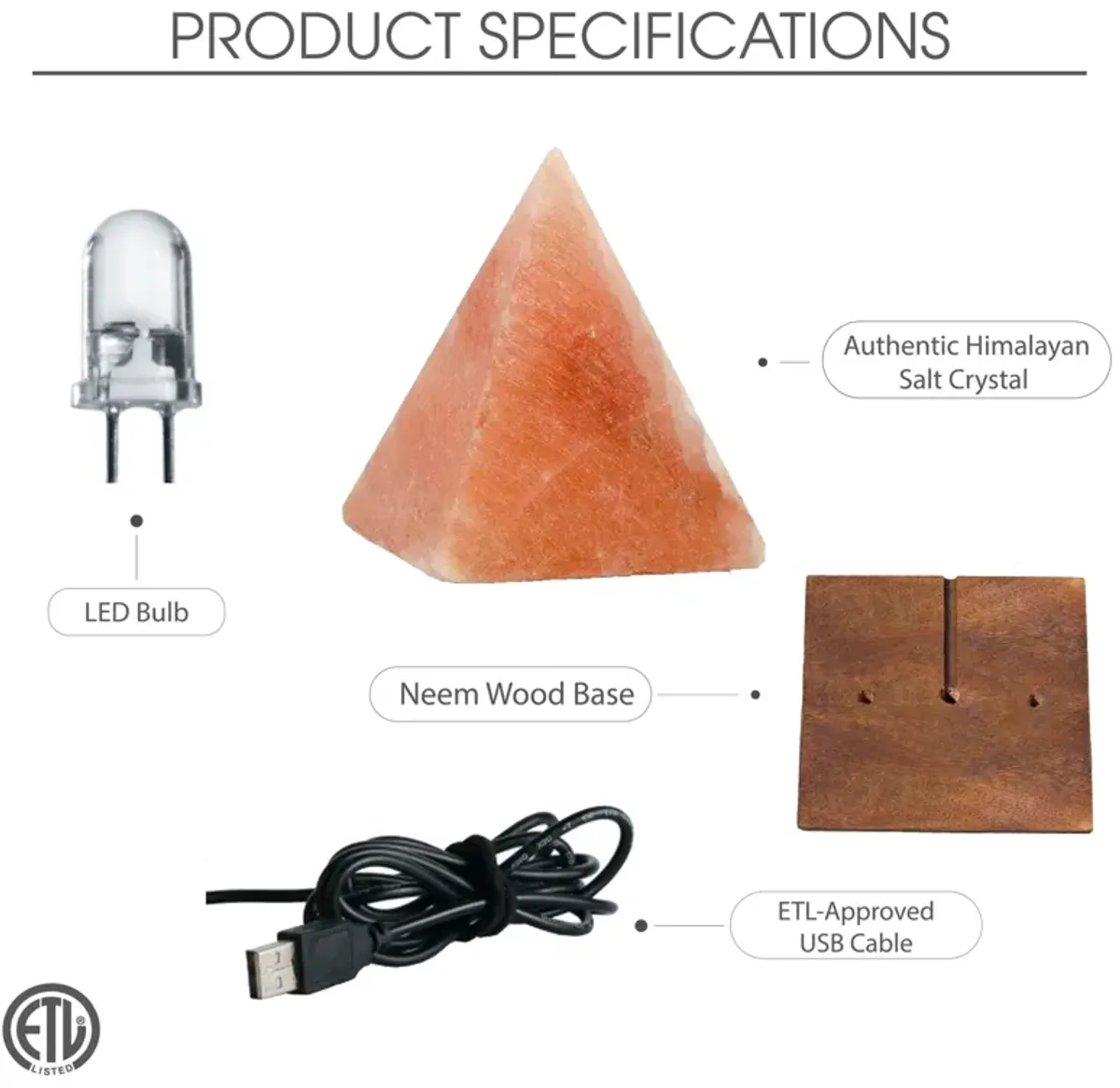 Loft Lyfe Layah Piramide Salt Lamp 8 Color Modes