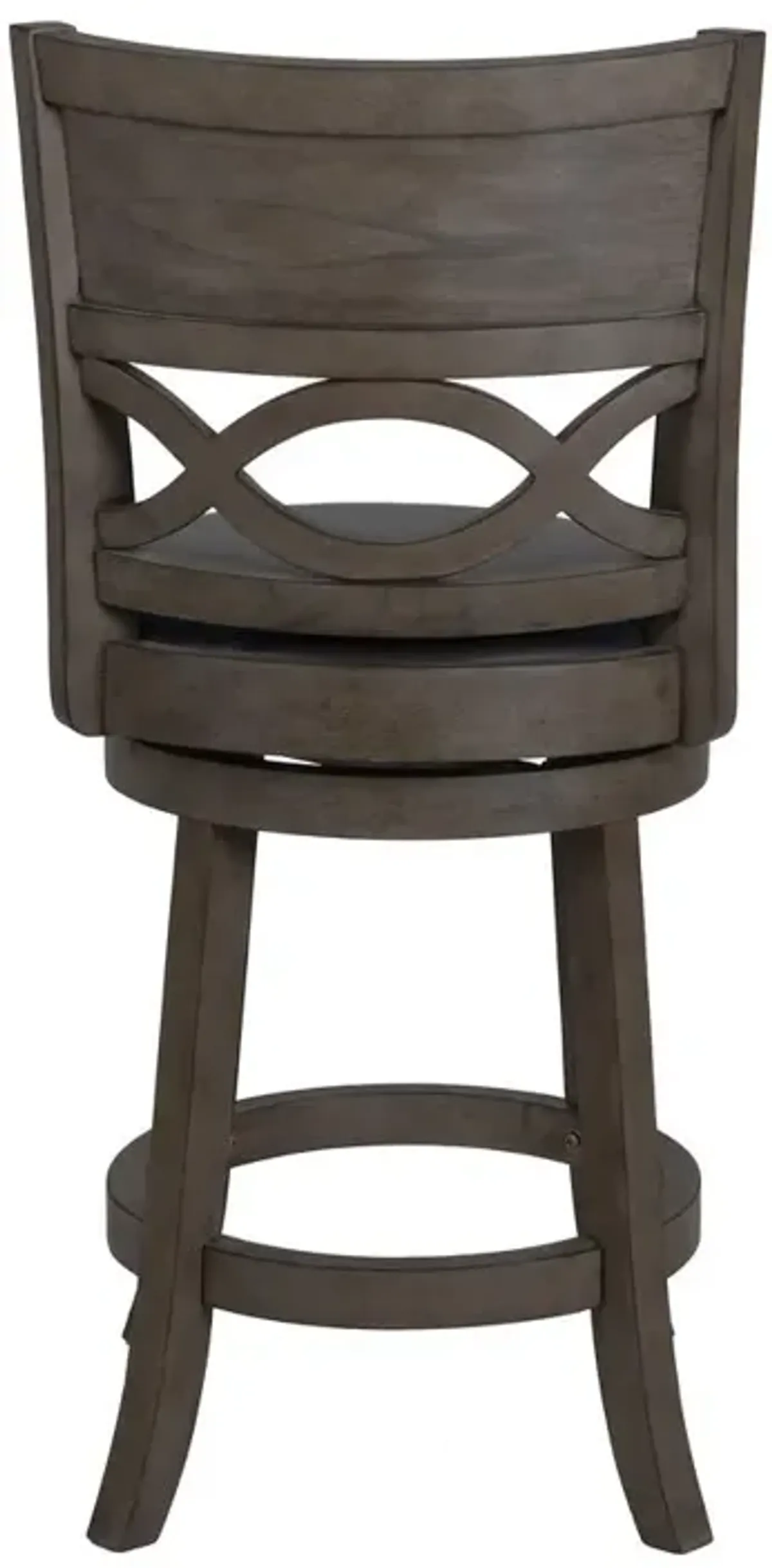 New Classic Furniture Manchester 24 Wood Counter Stool with Black PU Seat in Ant Gray