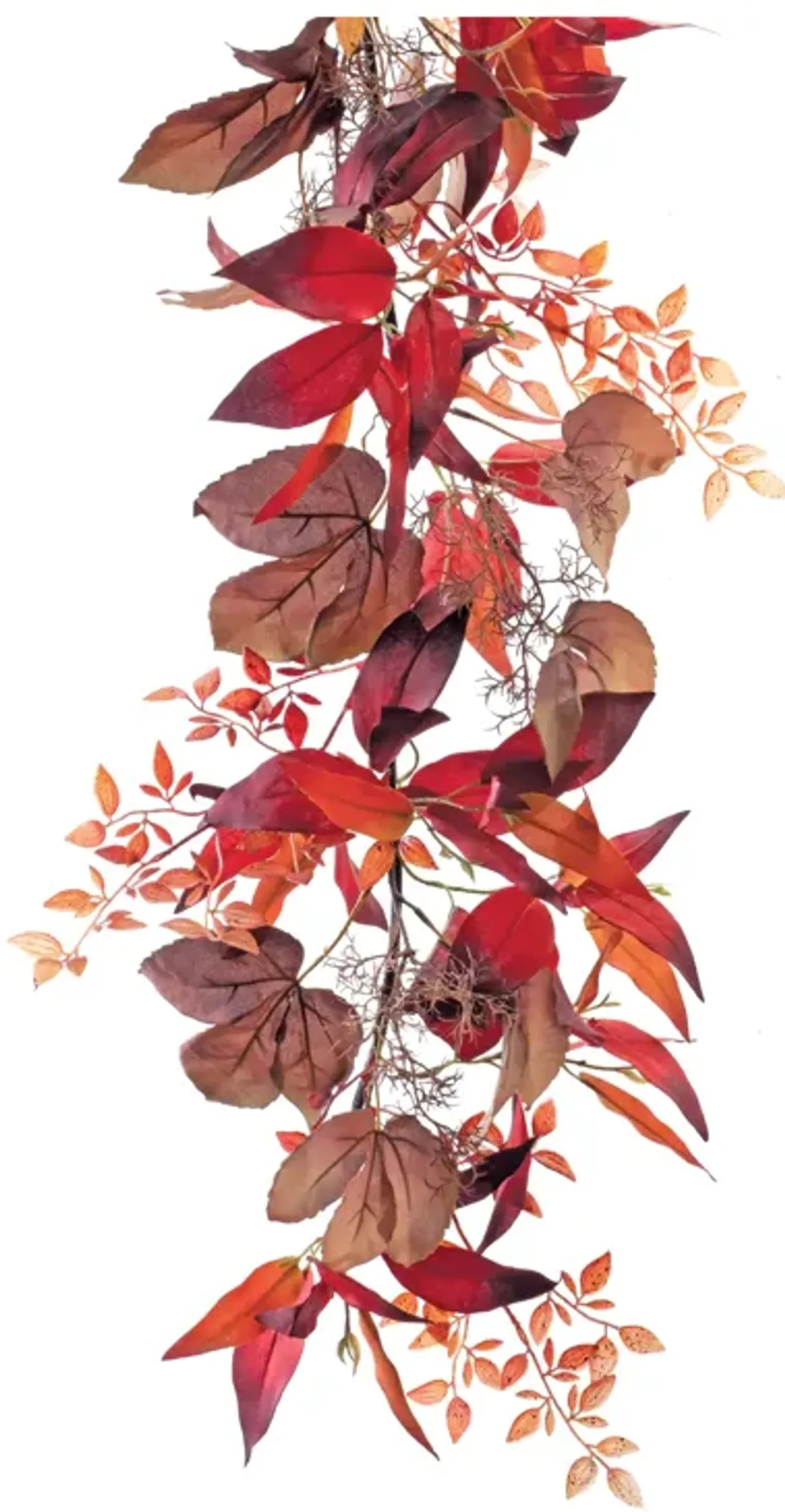 Artificial Mixed Fall Foliage Garland for Mantels and Doorway Decor