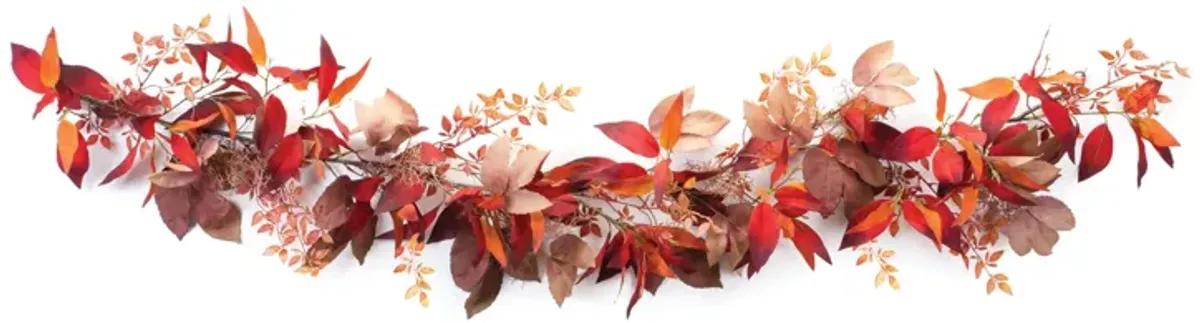 Artificial Mixed Fall Foliage Garland for Mantels and Doorway Decor