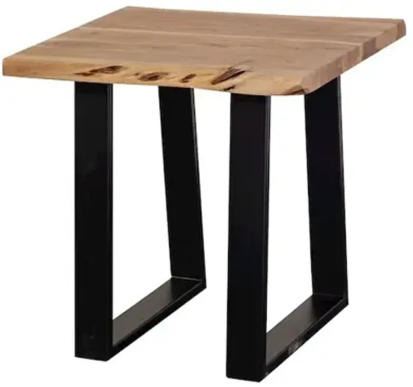 Porter Designs Manzanita Live Edge Solid Acacia Wood End Table, Natural