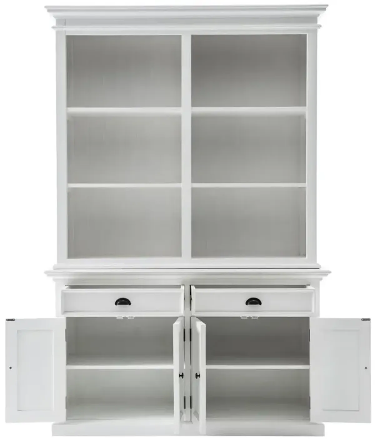 Belen Kox Classic White Buffet Hutch Unit with 6 Shelves, Belen Kox