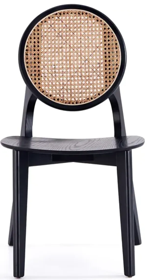 Versailles Black Round Dining Chairs (Set of 2)