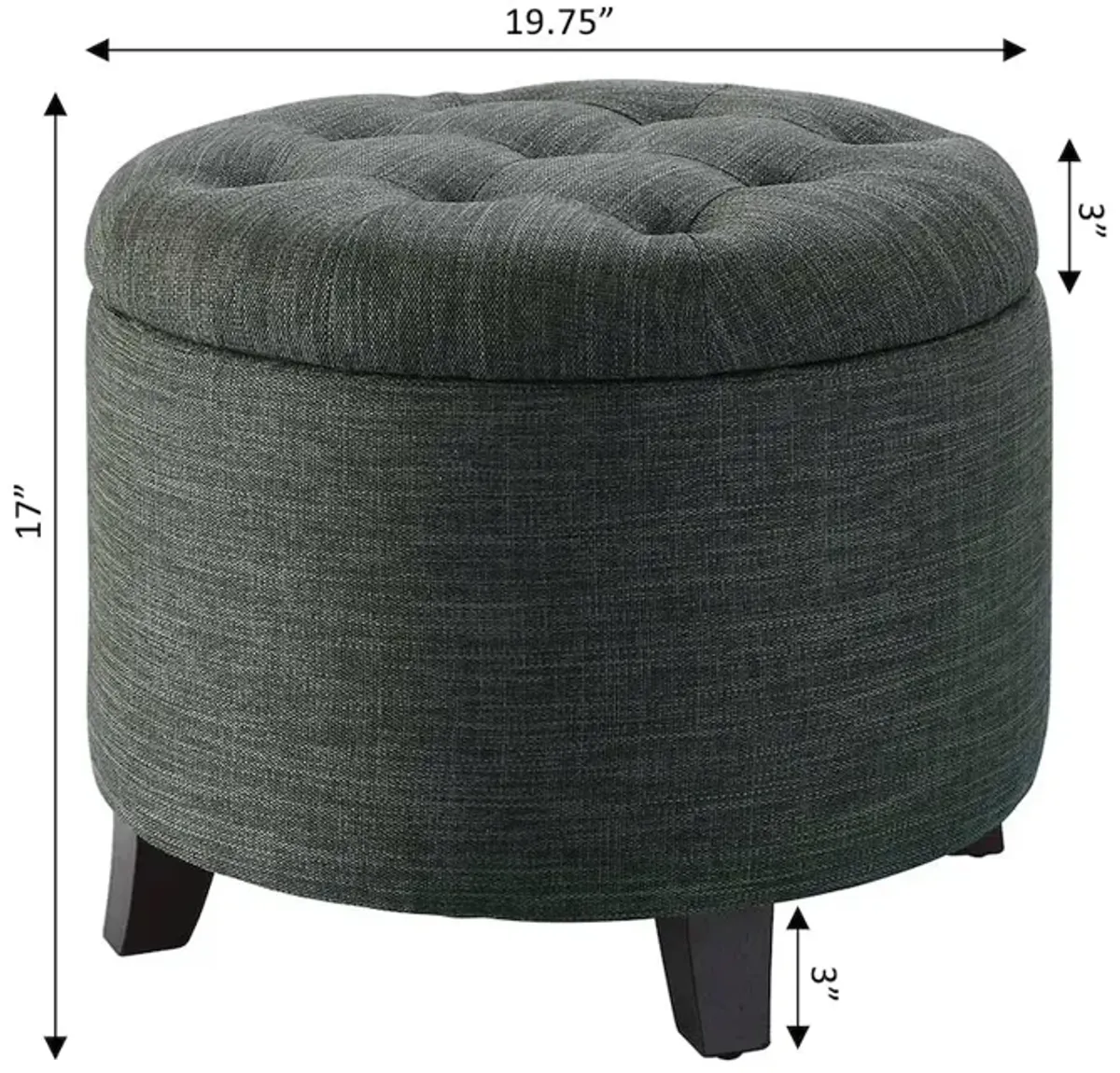 Convience Concept, Inc. Designs4Comfort Round Storage Ottoman