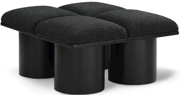 Meridian Furniture Pavilion Black Boucle Fabric Bench