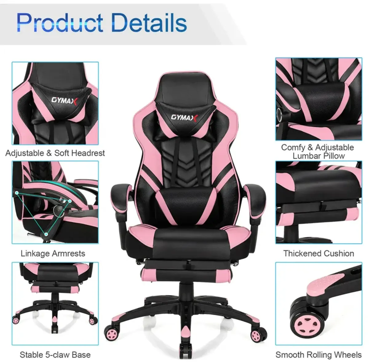 Costway Office Computer Desk Chair Gaming Chair Adjustable Swivel