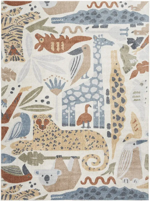 Astra Machine Washable ASW01 Ivory 5'3" x 7' Rug