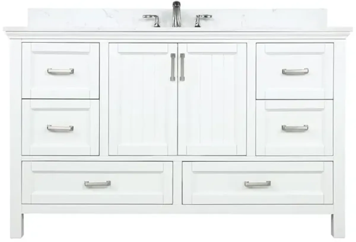 Altair 60 Single Bathroom Vanity Set in White without Mirror