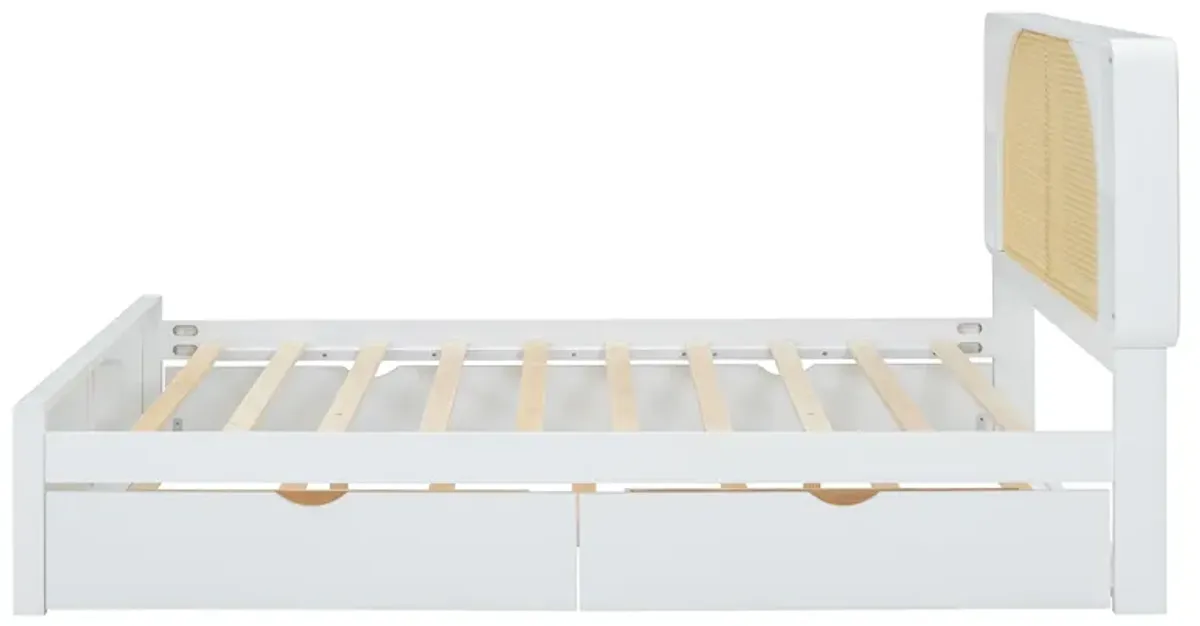 Merax Platform Bed with 2 Drawers and Trundle