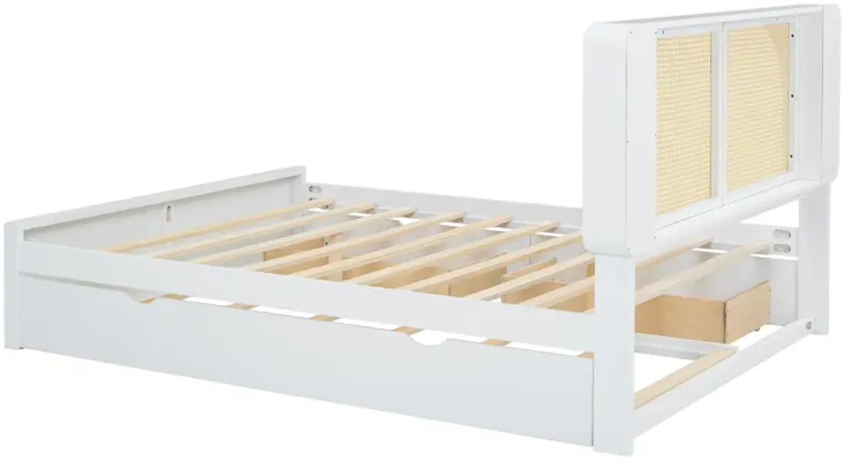 Merax Platform Bed with 2 Drawers and Trundle