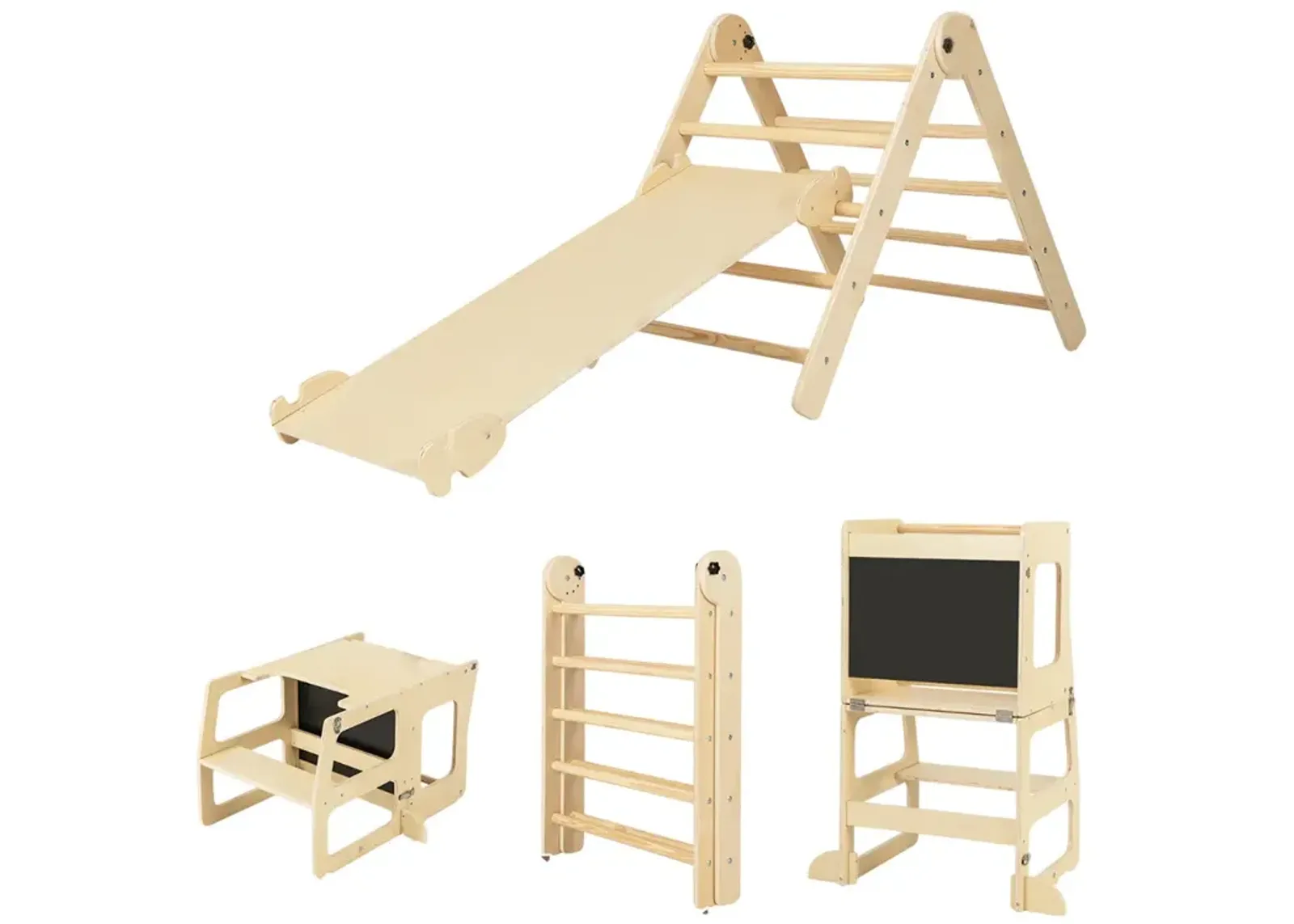 7-in-1 Toddler Climbing Toy Connected Table and Chair Set for Boys and Girls Aged 3-14 Years Old