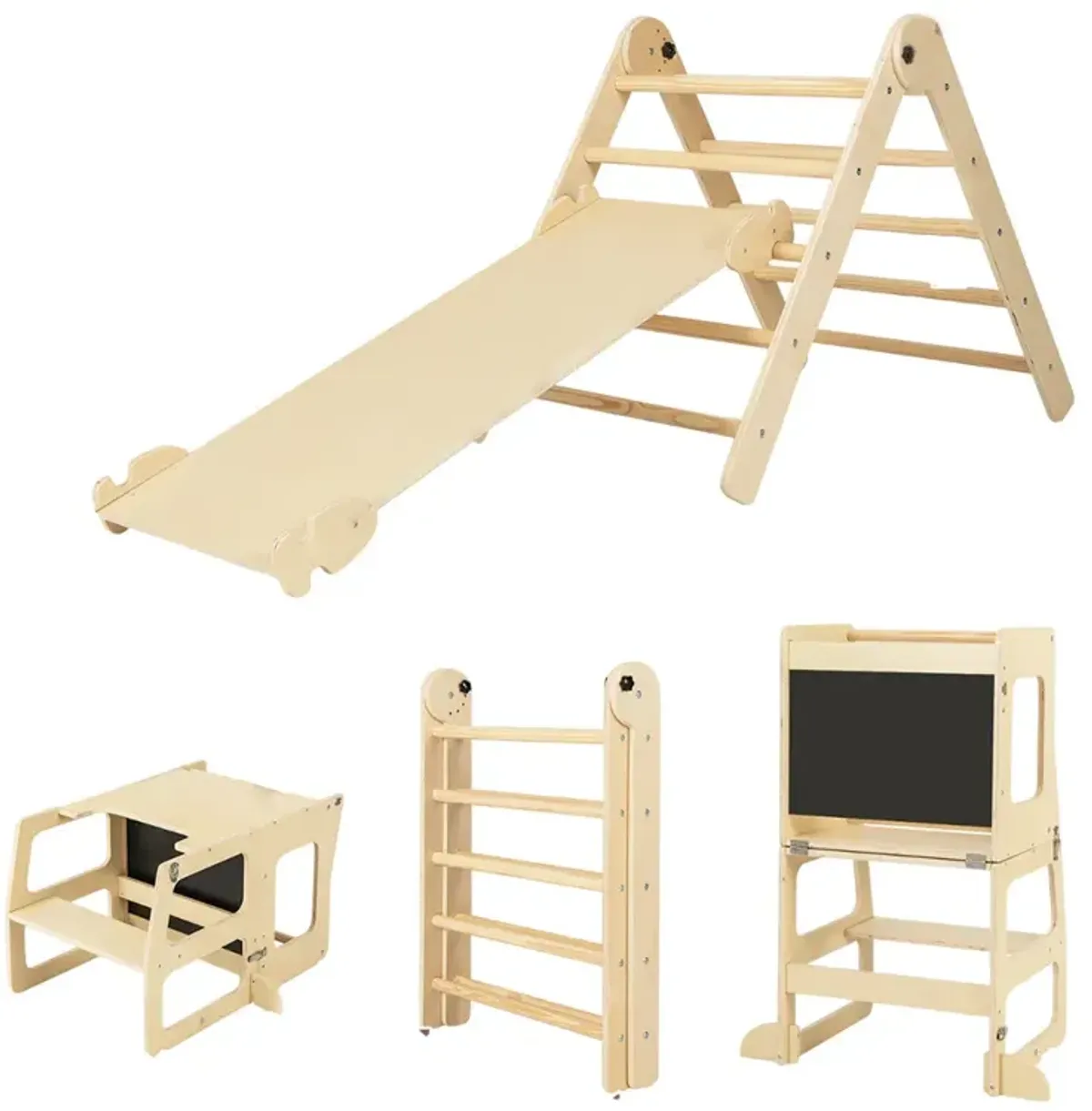 7-in-1 Toddler Climbing Toy Connected Table and Chair Set for Boys and Girls Aged 3-14 Years Old