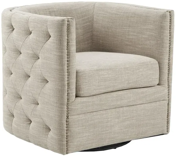Gracie Mills Alisa Classic Low-Back Tufted Swivel Chair