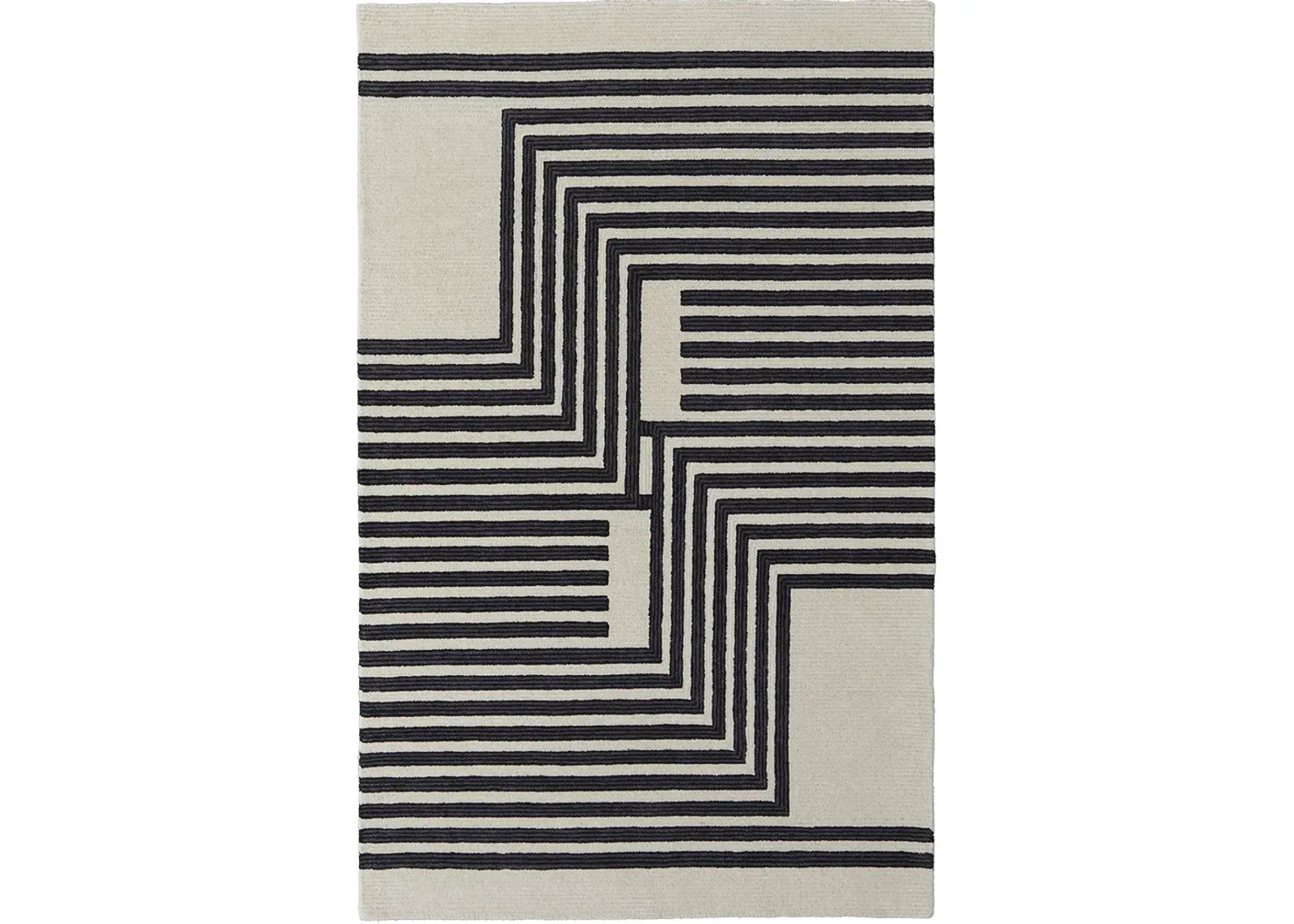 Maguire 8900F Gray/Ivory/Black 5' x 8' Rug