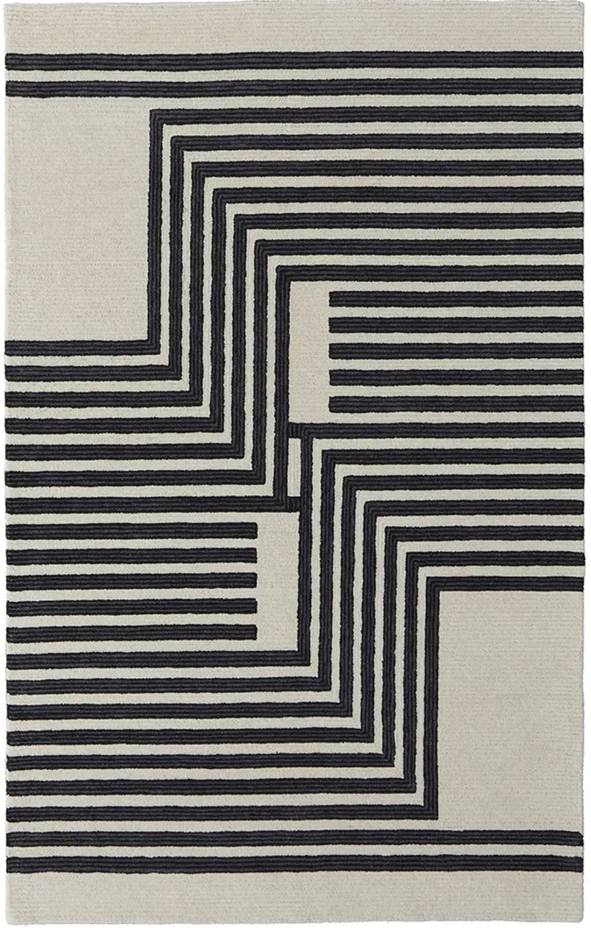 Maguire 8900F Gray/Ivory/Black 5' x 8' Rug