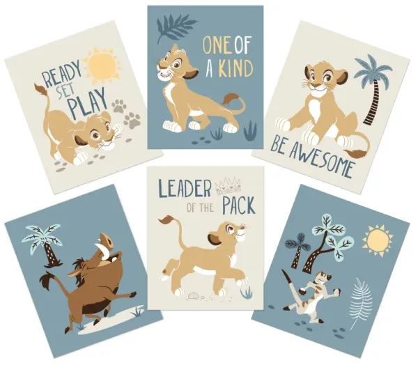 Lambs & Ivy Disney Baby Lion King Unframed Wall Art - Simba/Timon/Pumba