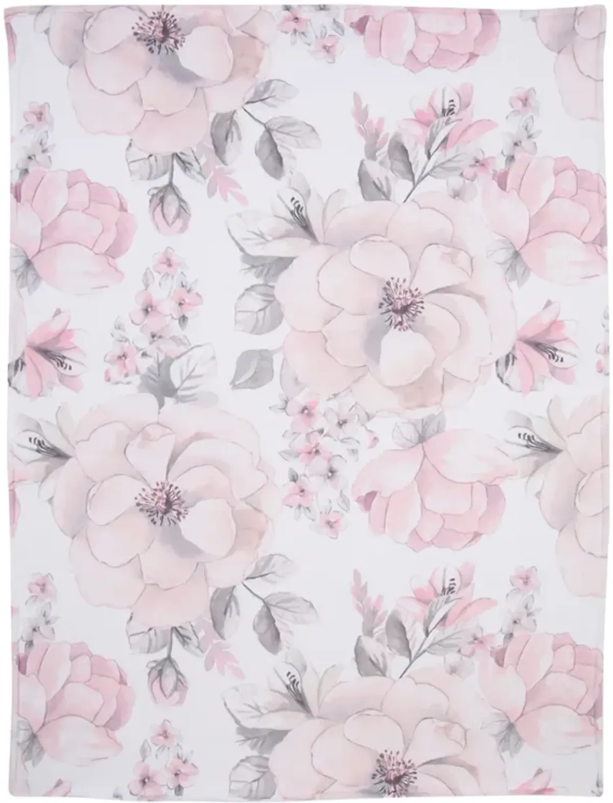 Lambs & Ivy Botanical Baby Watercolor Floral Pink Fleece Baby Blanket