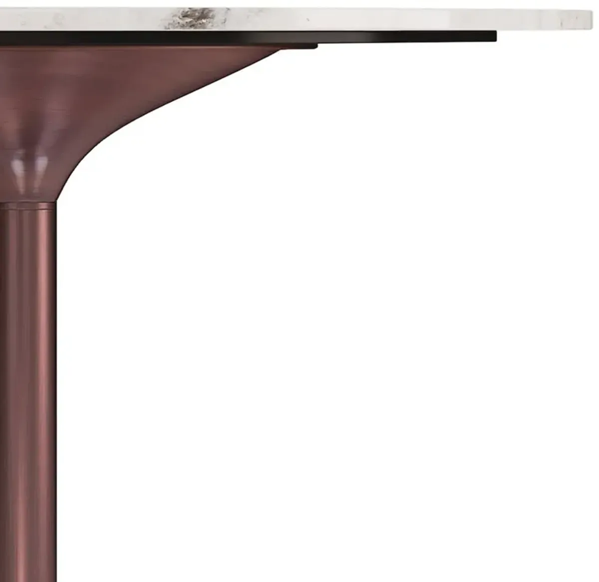 Simpli Home Osborne Dining Table In White/Copper
