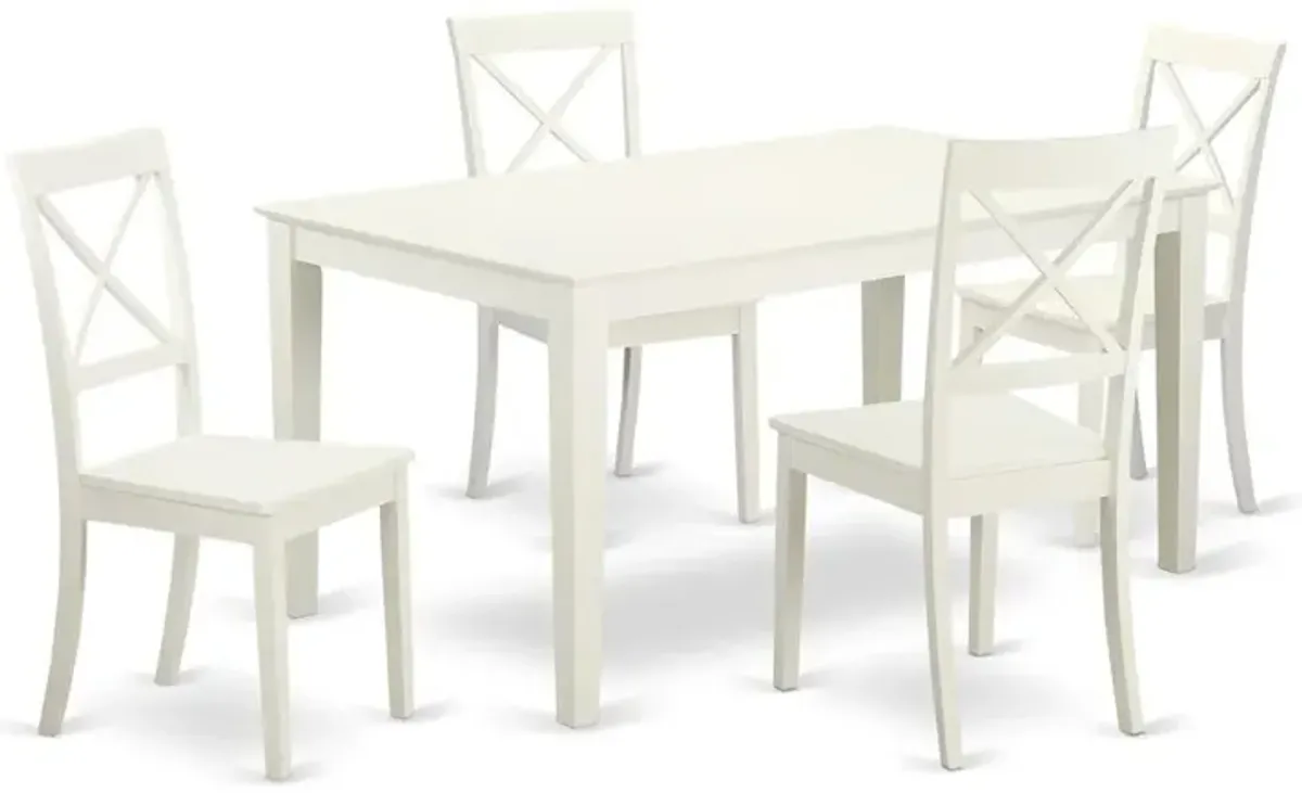 Dining Room Set Linen White, CABO5-LWH-W