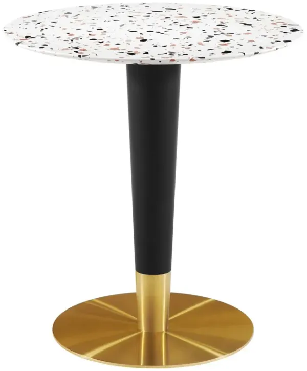 Modway - Zinque 28" Round Terrazzo Dining Table Gold White
