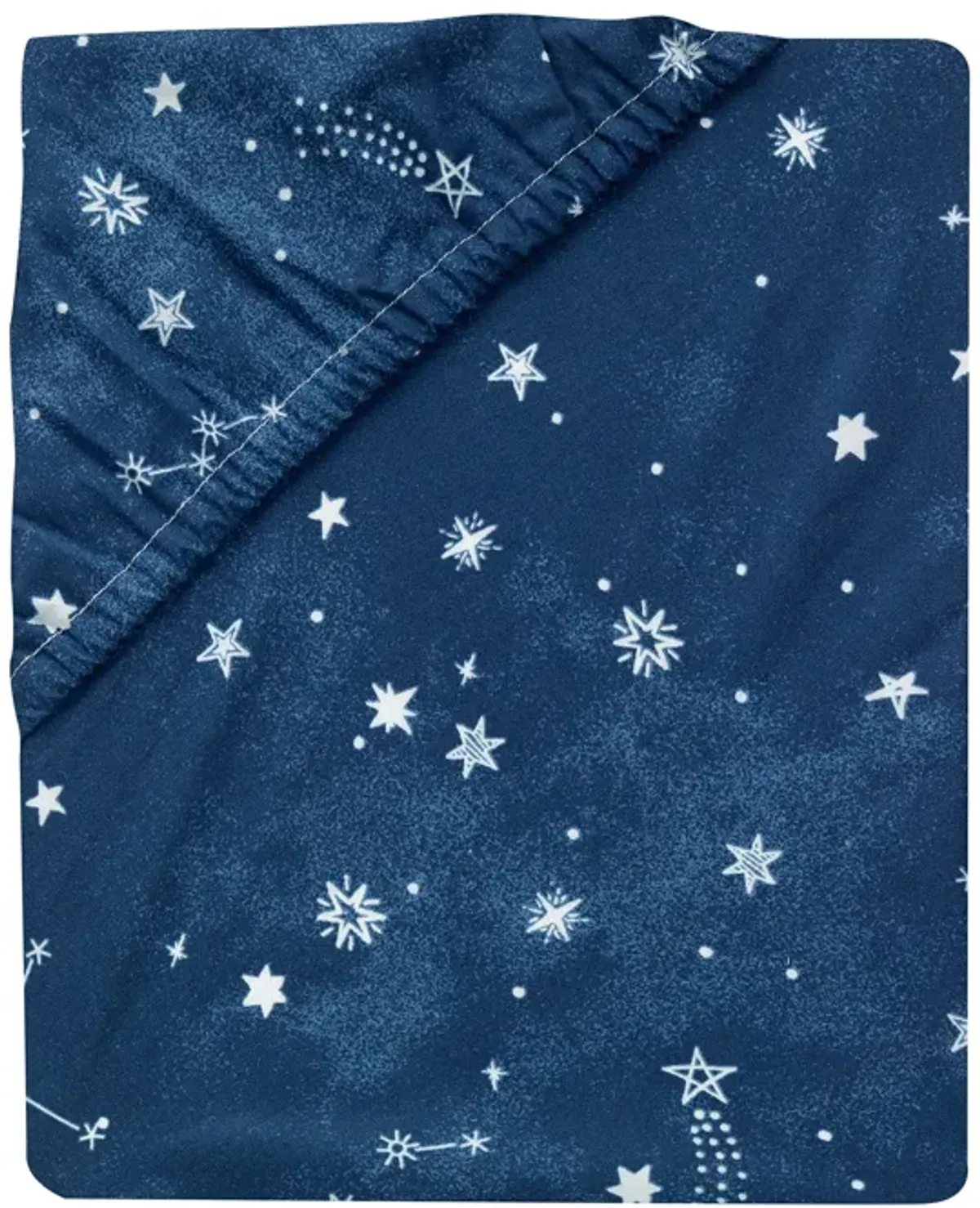 Lambs & Ivy Sky Rocket Blue Stars/Galaxy/Space 100% Cotton Fitted Crib Sheet