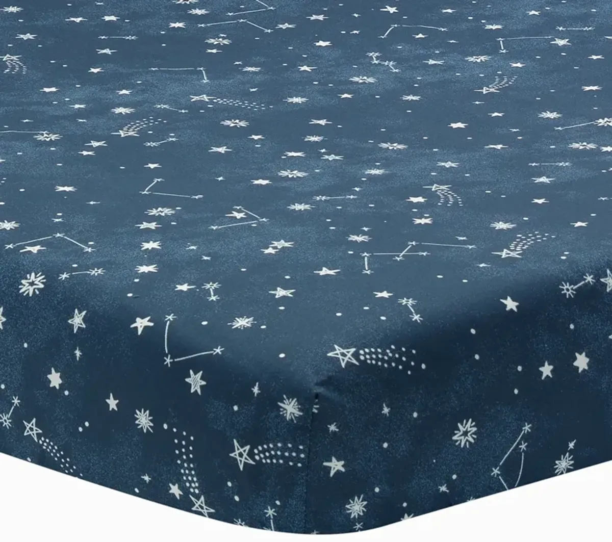 Lambs & Ivy Sky Rocket Blue Stars/Galaxy/Space 100% Cotton Fitted Crib Sheet