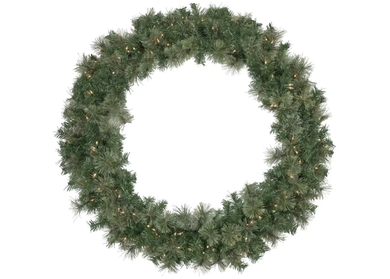 Pre-Lit Oregon Cashmere Pine Artificial Christmas Wreath  48-Inch  Clear Lights