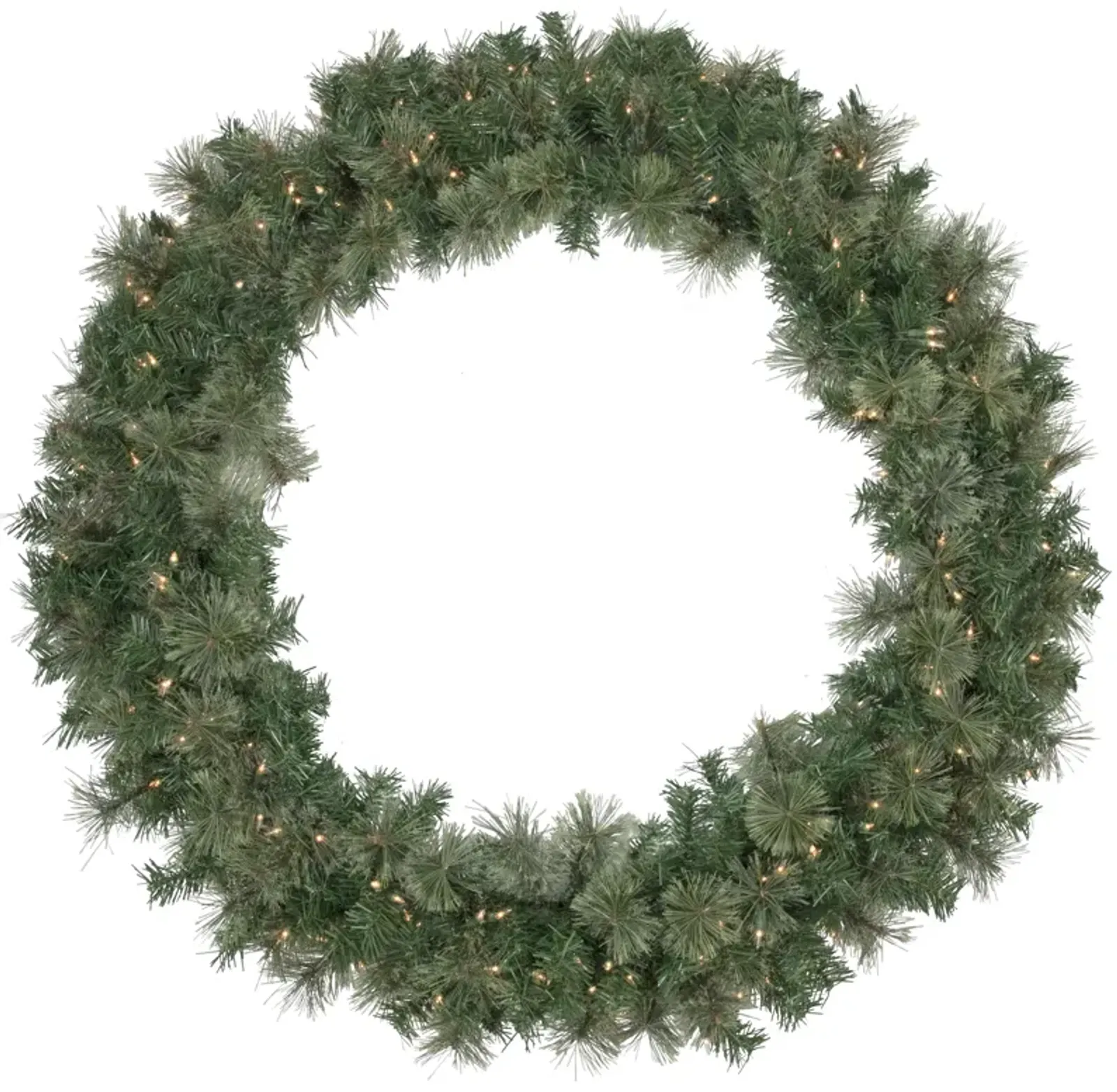 Pre-Lit Oregon Cashmere Pine Artificial Christmas Wreath  48-Inch  Clear Lights