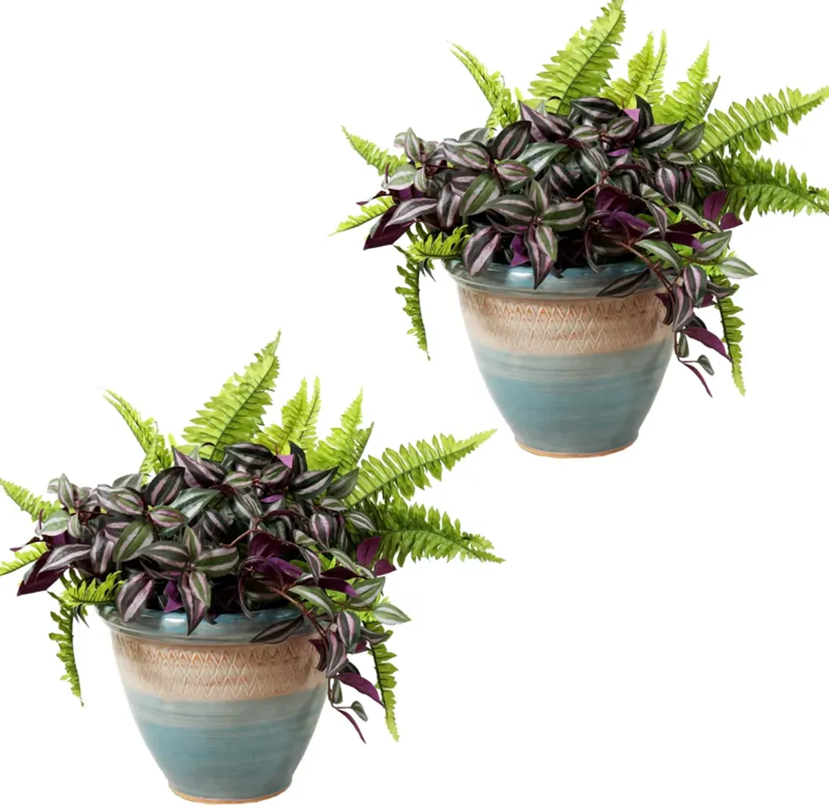 Sunnydaze Purlieu Ceramic Planter - 12" - Set of 2