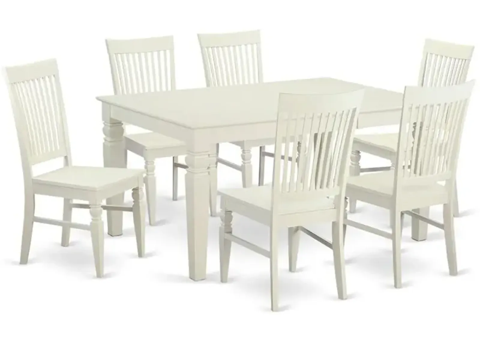 East West Furniture 7  Pc  Dining  room  set-Dining  Table  and  6  Dining  Chairs