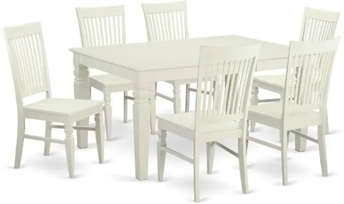 East West Furniture 7  Pc  Dining  room  set-Dining  Table  and  6  Dining  Chairs