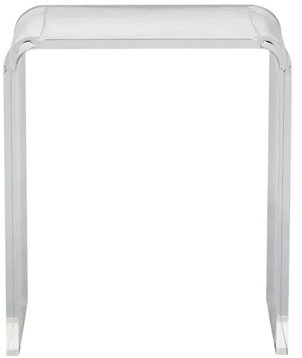 Clear Acrylic C-Shaped Side Table for Drinks, Snacks, and More in Living Room or Bedroom