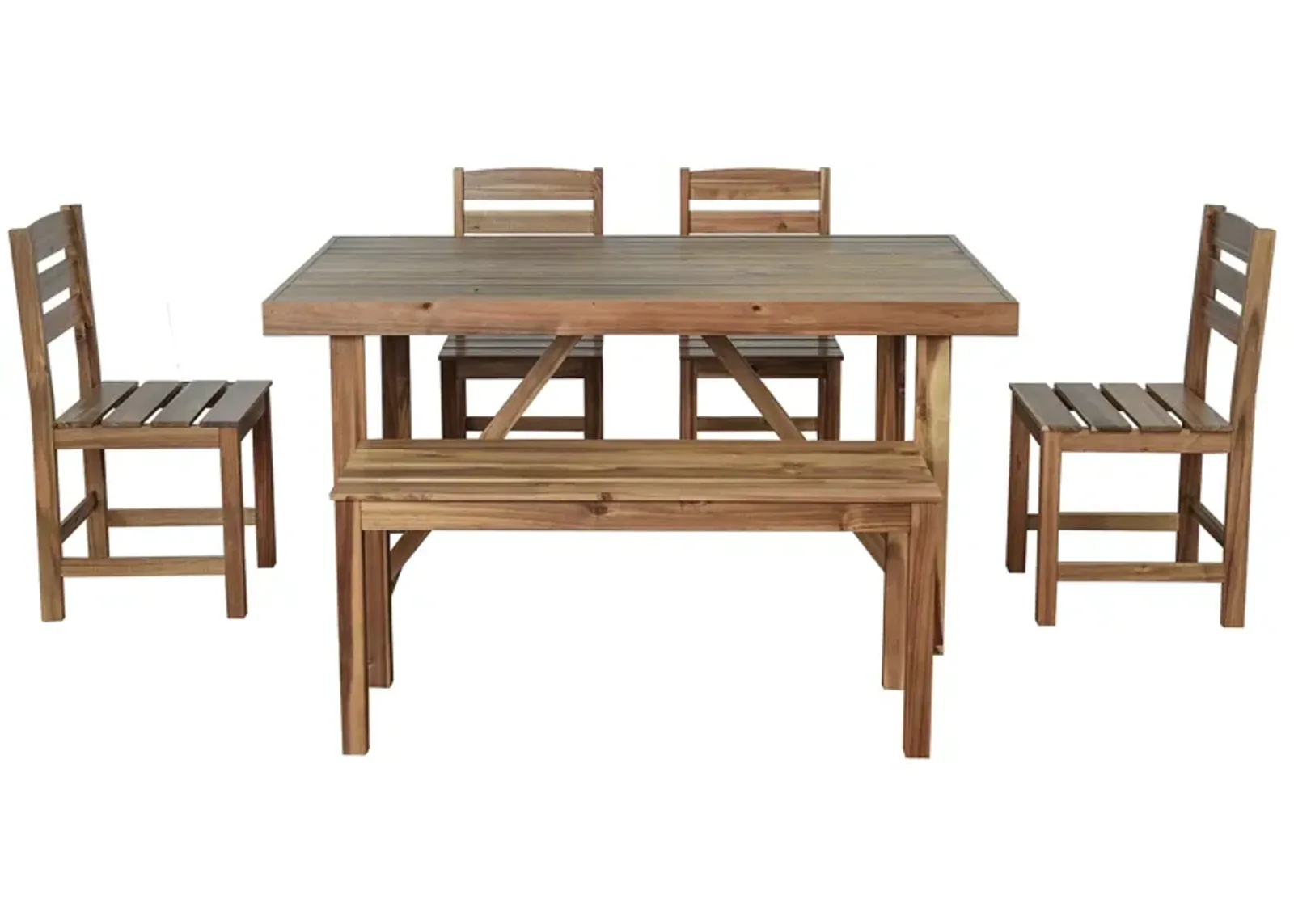 Merax Vintage Acacia Wood Outdoor Table and Chair Set