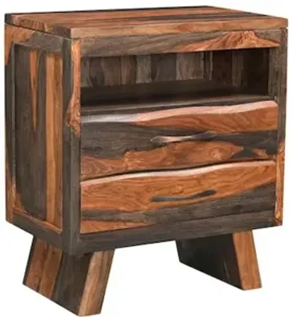 Taran Designs Marin 2-drawer Live Edge Solid Wood Nightstand