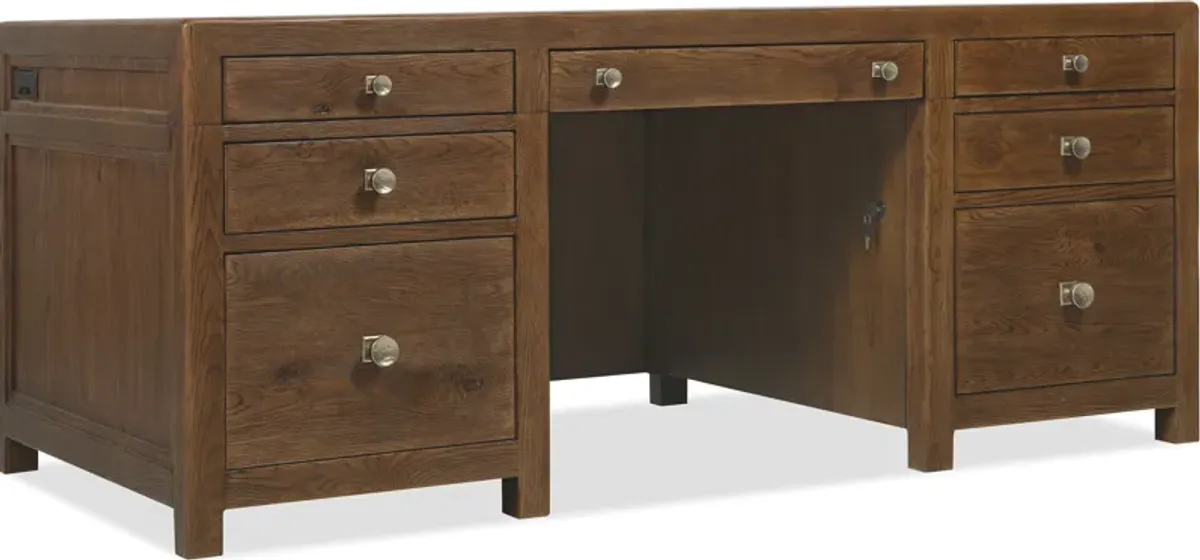 Driftwood Saddle Executive Desk