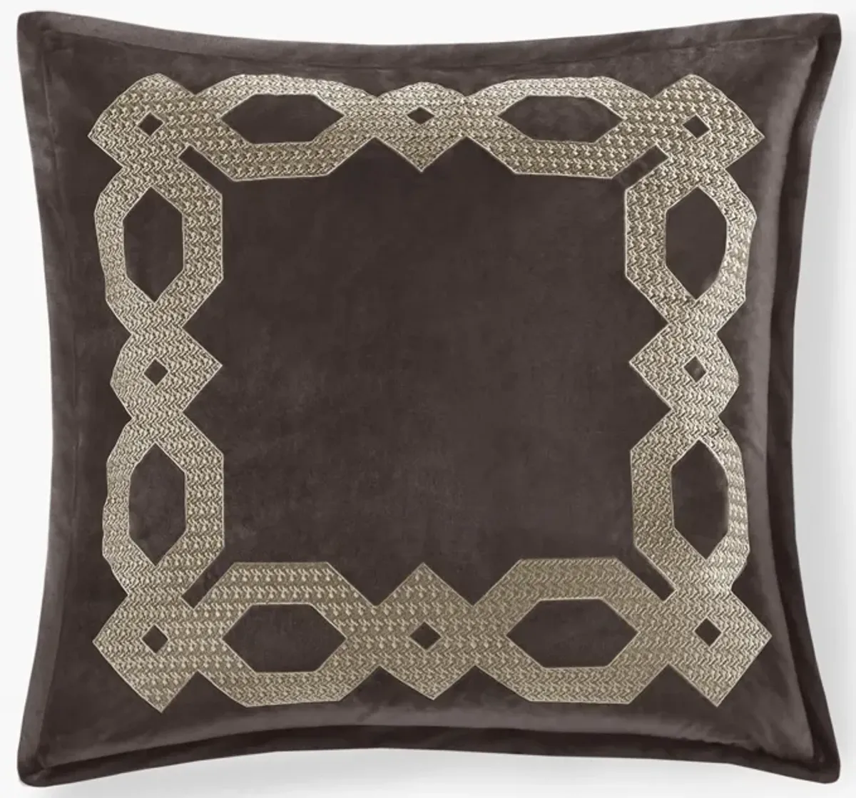 Gracie Mills Mallor Geometric Embroidered Velvet European Pillow Sham